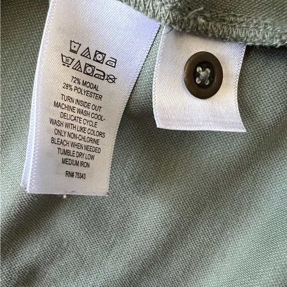 Tahari Modal Button Up Dress in Sage Green Size-L - Picture 8 of 8